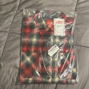 Coleman Men's Red and Black Plaid Button Down Shirt
